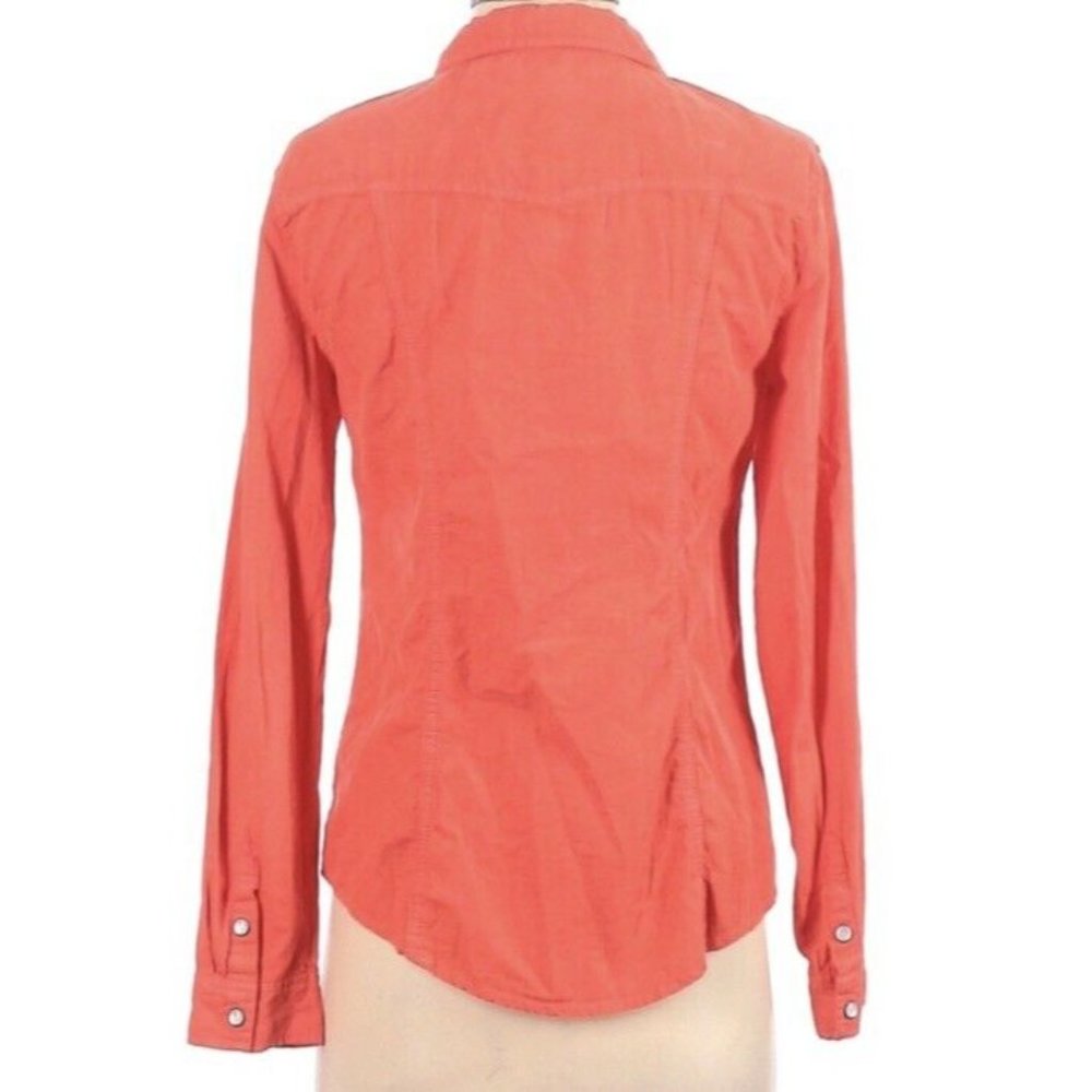 Holding Horses Anthropologie Corduroy Shirt Top Size 2 XS New NWT Coral Western - Picture 3 of 3